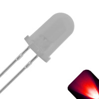 5mm Diffused Red LED (White Diffuse Lens)