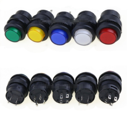 16mm Green 12V Latching R16-503 Push Button Switch